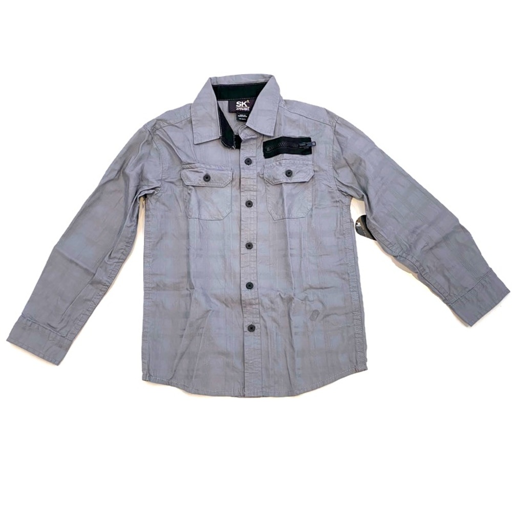 SK2 Apperal (NEW) Little Boys Long Sleeve Button Down Shirt Size Small 6/7